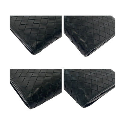 Bottega Veneta Intrecciato Black Leather Long Wallet
