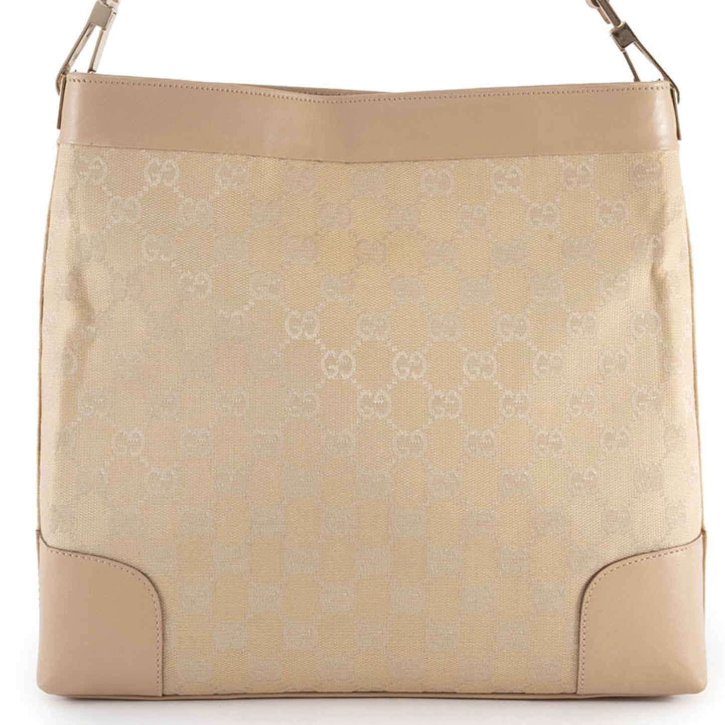 Gucci Gg Canvas Beige Semi-Hand Shoulder Bag 33900