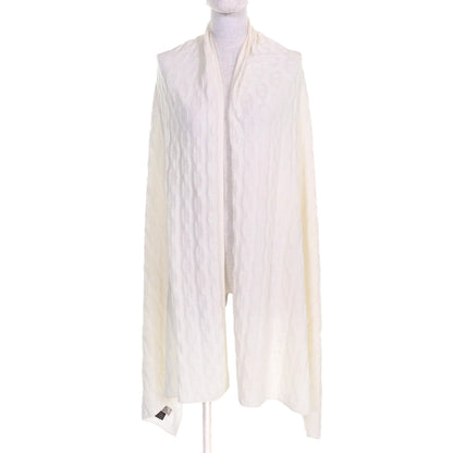 Hermes Cotton Cashmere Chaine D'Ancre Pattern Large Shawl/Scarf/Stole Off-White Made In France