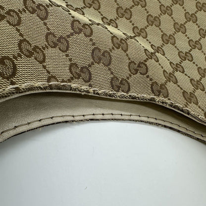 Gucci 203503 Shoulder Bag Gg Canvas Leather Beige
