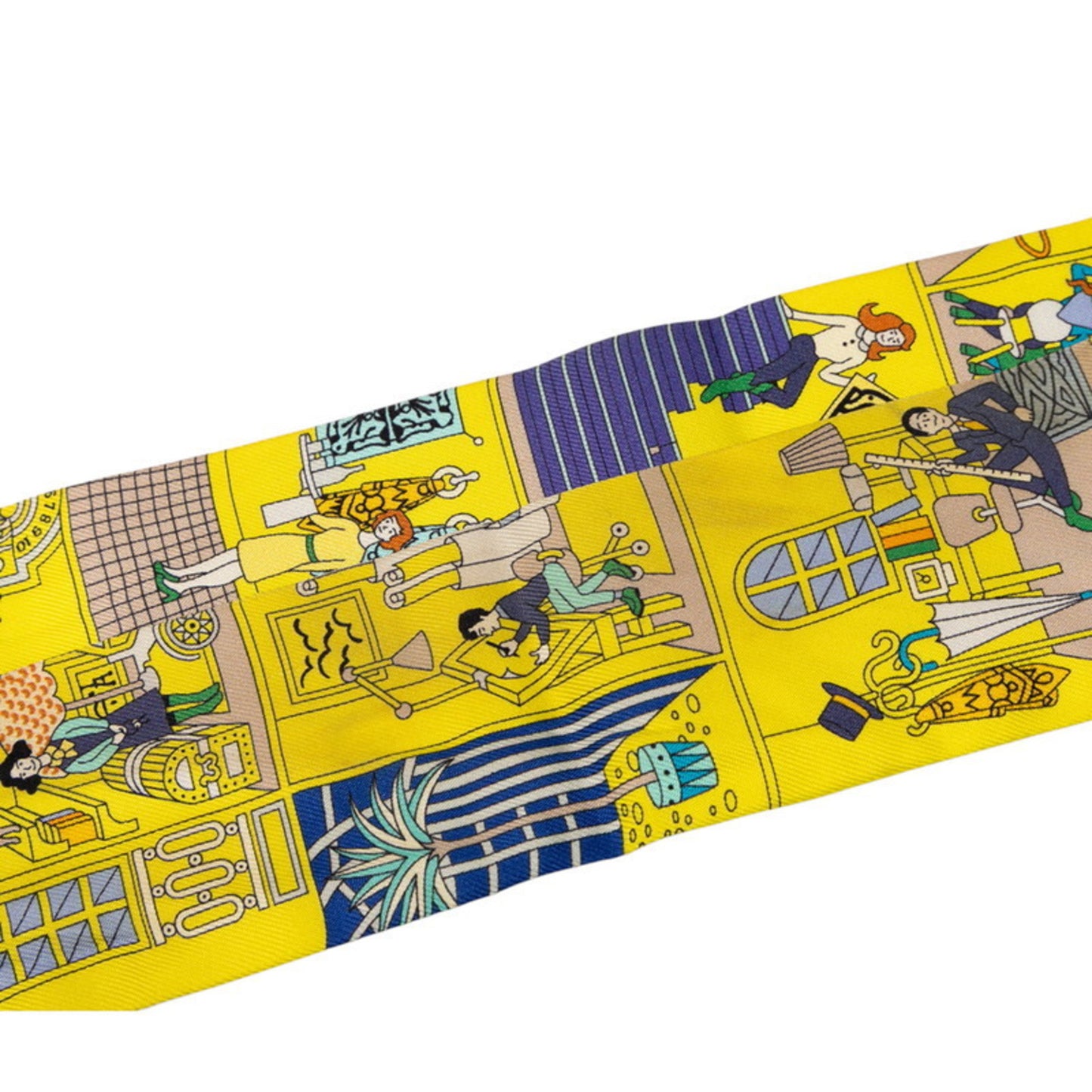 Hermes Herms Twilly La Maison Des Carres Scarf/Muffler In Yellow