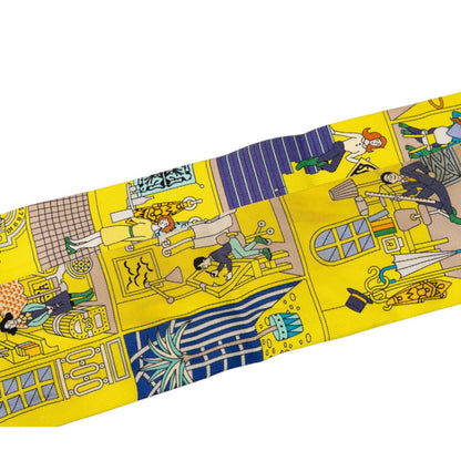 Hermes Herms Twilly La Maison Des Carres Scarf/Muffler In Yellow