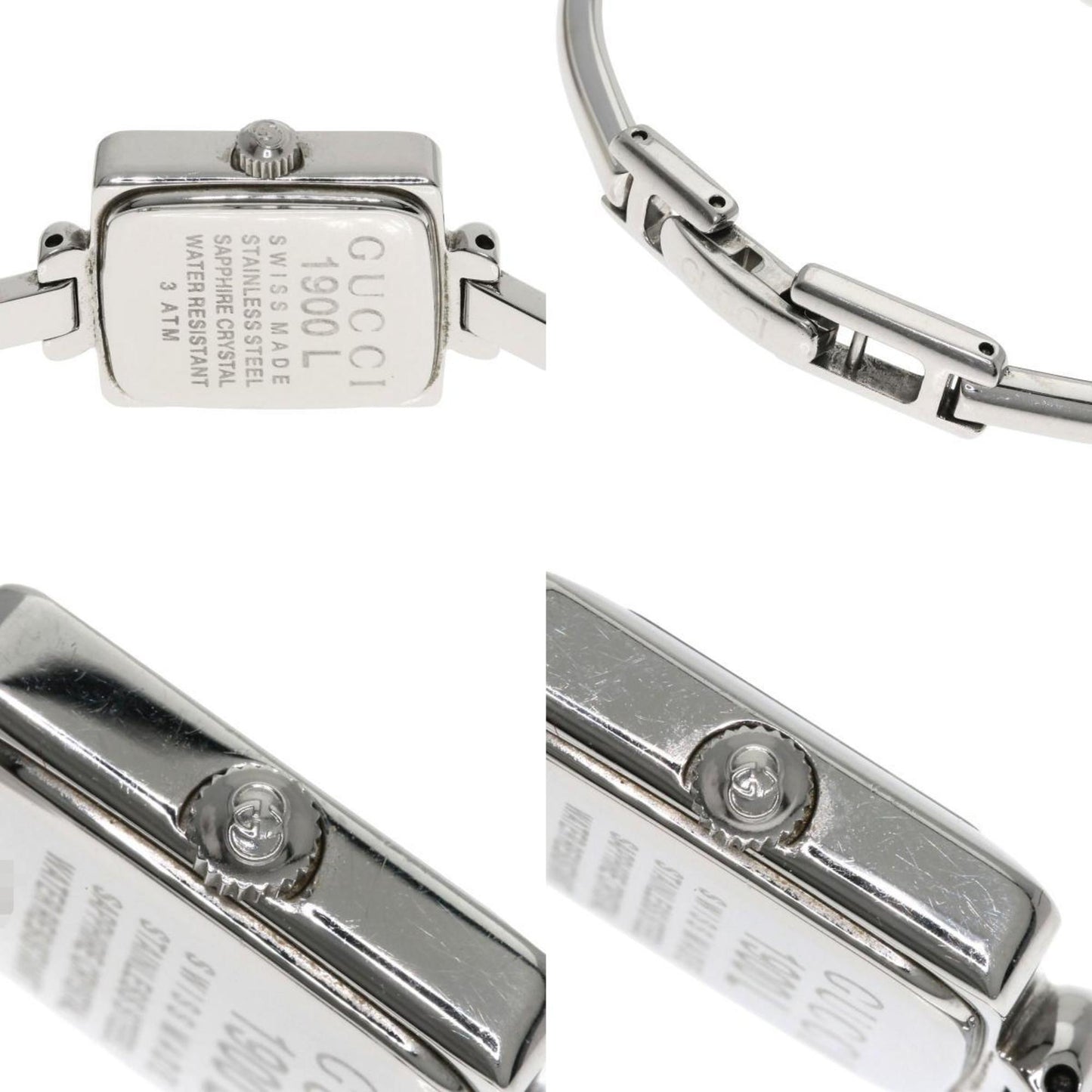 Gucci 1900L Square Face Watch Stainless Steel/Ss