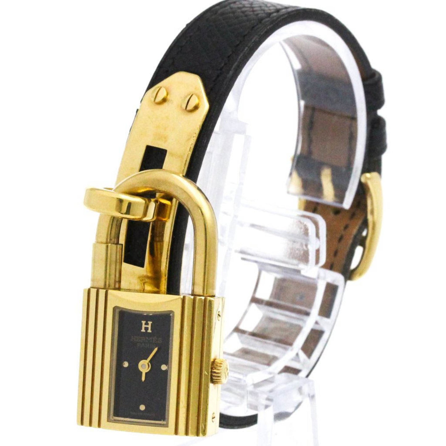 Hermes Kelly Watch Gold Plated Leather Quartz