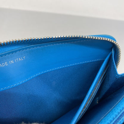 Chanel Patent Leather Turquoise Blue Long Wallet