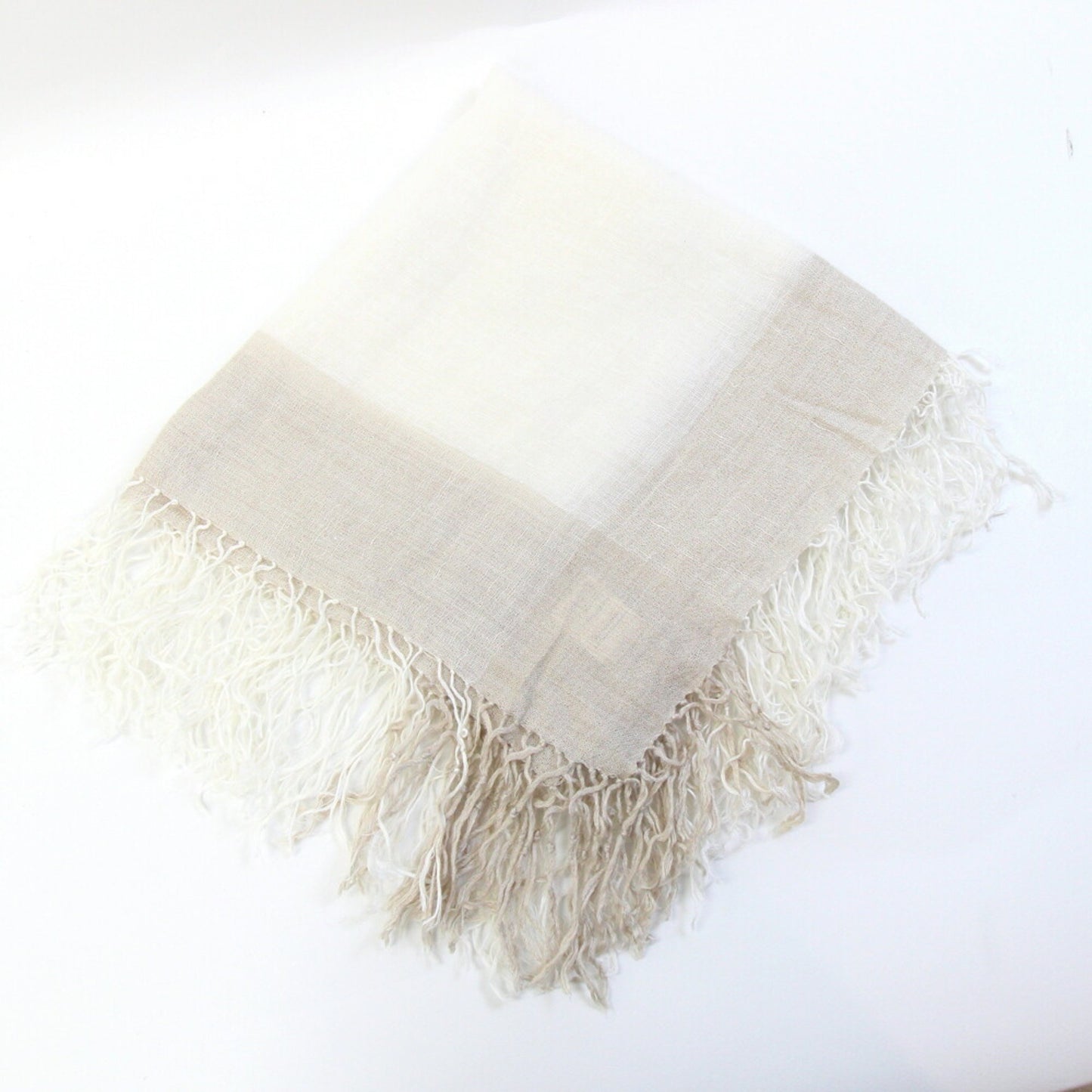 Brunello Cinnelli Brunello Cucinelli Large Cashmere Chiffon Shawl In Ivory
