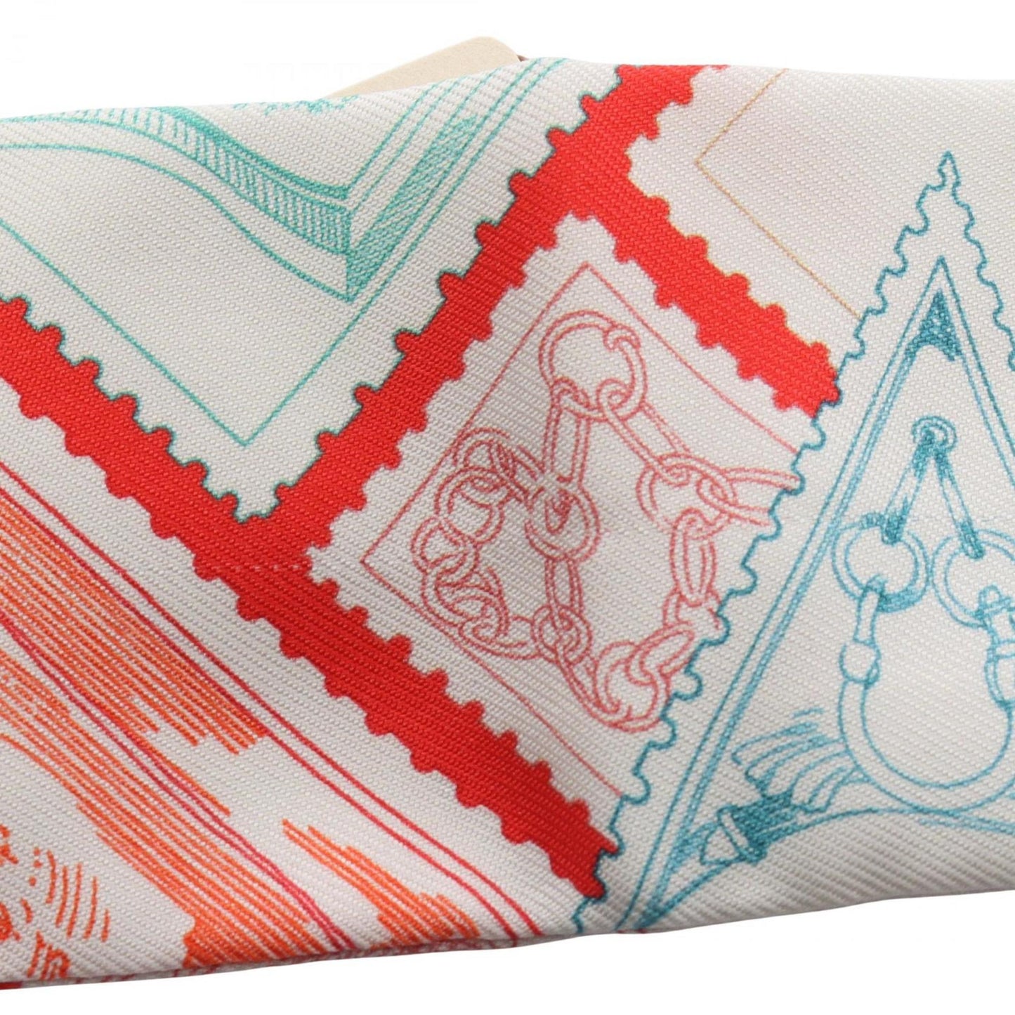 Hermes Herms Twilly "Le Philateliste Du Faubourg" Silk Scarf For Women