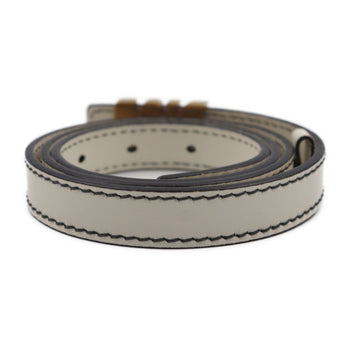 Christian Dior D-Fence Belt Leather Ivory System Gold Metal Fittings Logo Narrow
