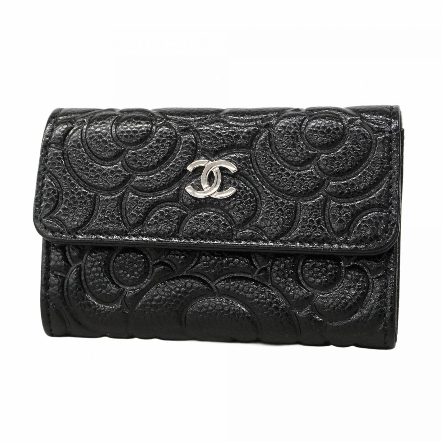 Chanel Camellia Caviar Leather Business Card Case