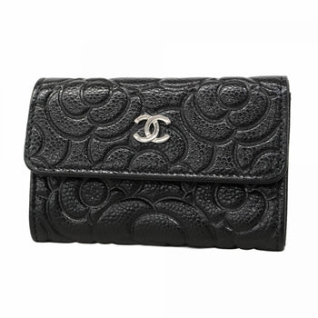 Chanel Camellia Caviar Leather Business Card Case