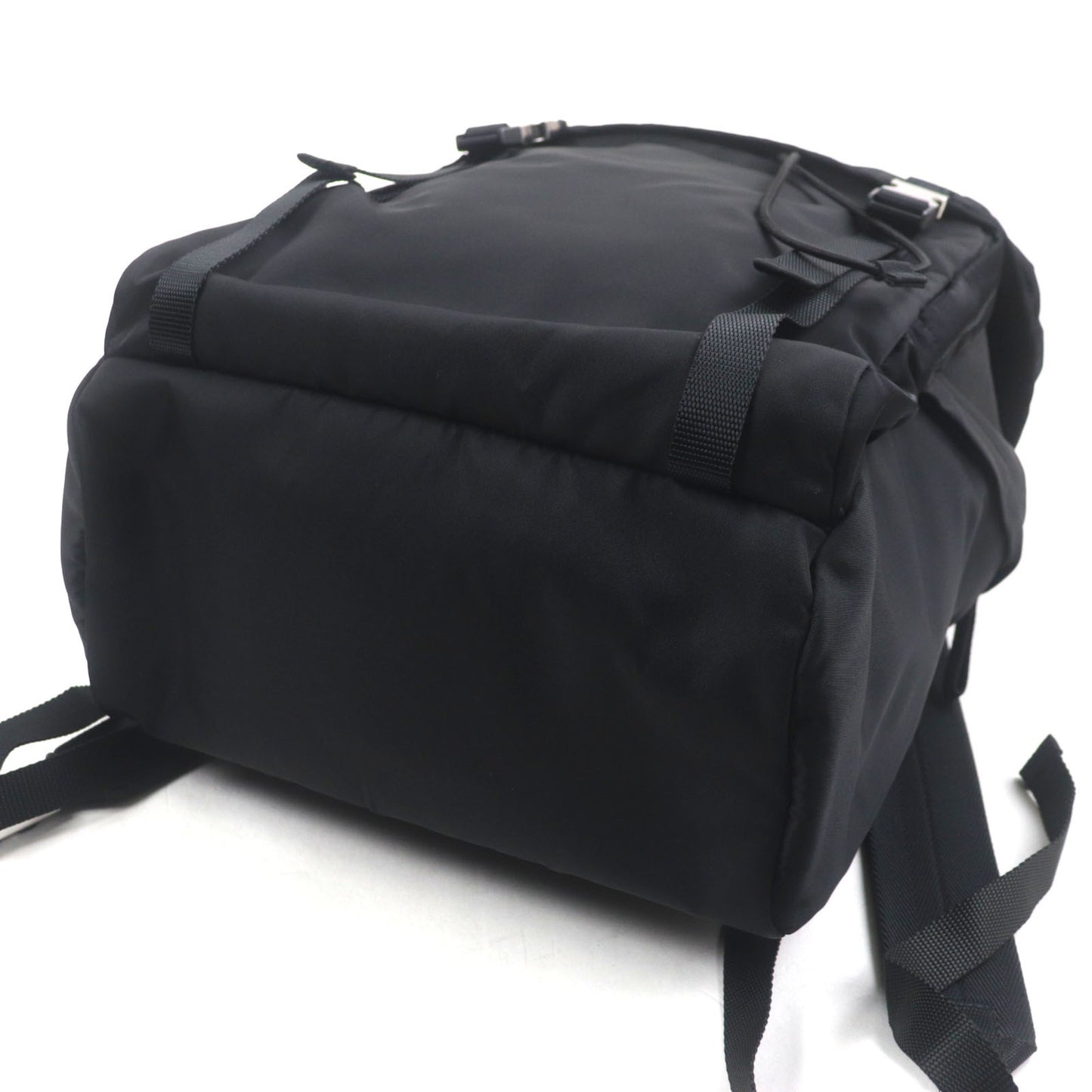 Prada Tessuto Nylon Backpack With Triangle Logo And Plate