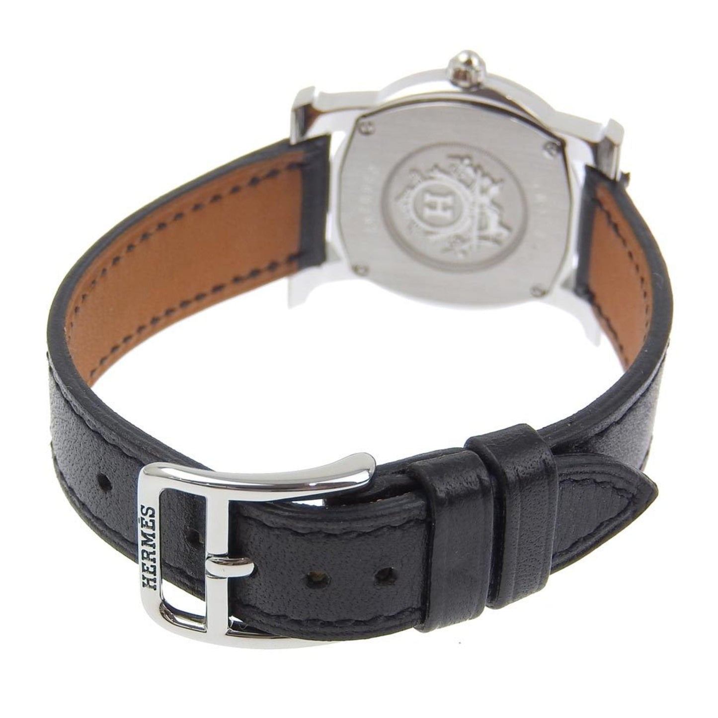Hermes Hermes H Watch Rondo Wristwatch Hr1.210 Stainless Steel X Embossed Leather 2006 ?J Quartz