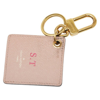 Louis Vuitton Monogram Bag Charm Keychain Brown Pink Plated