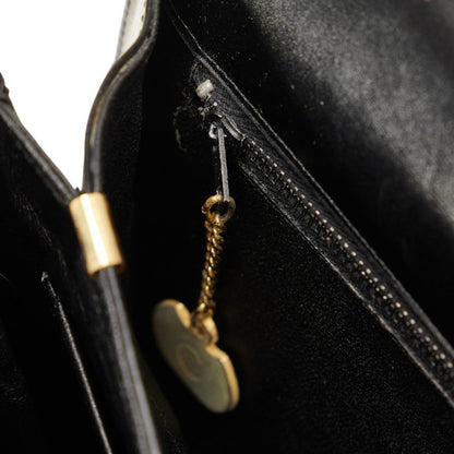 Celine Carriage Hardware One-Shoulder Bag Black Leather