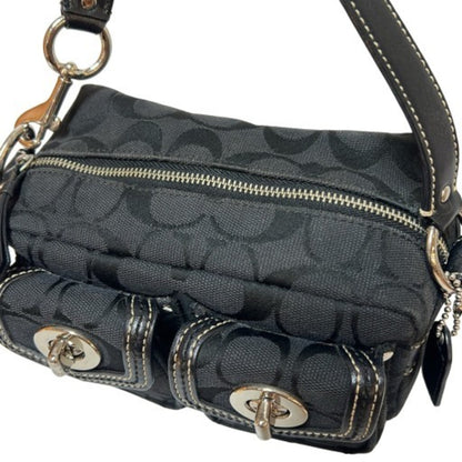 Coach Signature Multi-Pocket Handbag Shoulder Bag In Black (Mikunigaoka Store) Itgiotbfz7L4 Rm0189T