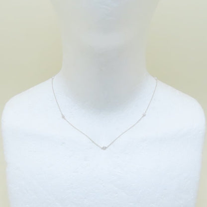 Tiffany & Co. Tiffany By The Yard Necklace With 5 Diamonds And Elsa Peretti Sterling Silver