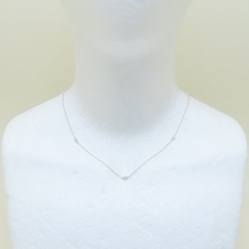 Tiffany & Co. Tiffany By The Yard Necklace With 5 Diamonds And Elsa Peretti Sterling Silver