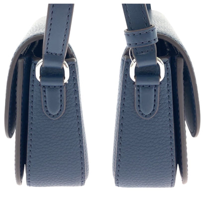 Michael Kors Logo Navy Silver Hardware Leather 35F4Stvc1L Shoulder Bag Pochette