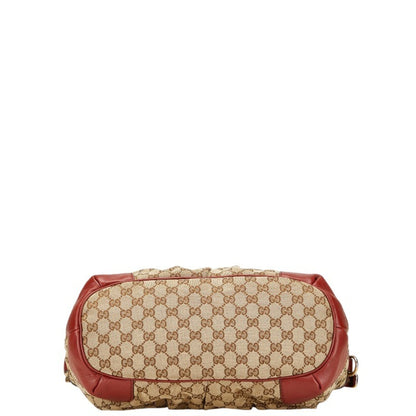 Gucci Gg Canvas Diamante Tote Bag/Shoulder Bag 2Way 285730 Beige/Red Leather