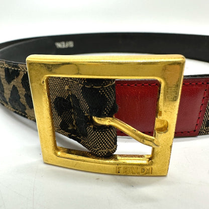 Fendi Leopard Belt Brown/Red Goldhardware