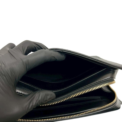 Chanel V-Stitched Coco Mark Logo Hardware Leather Shoulder Bag In Black