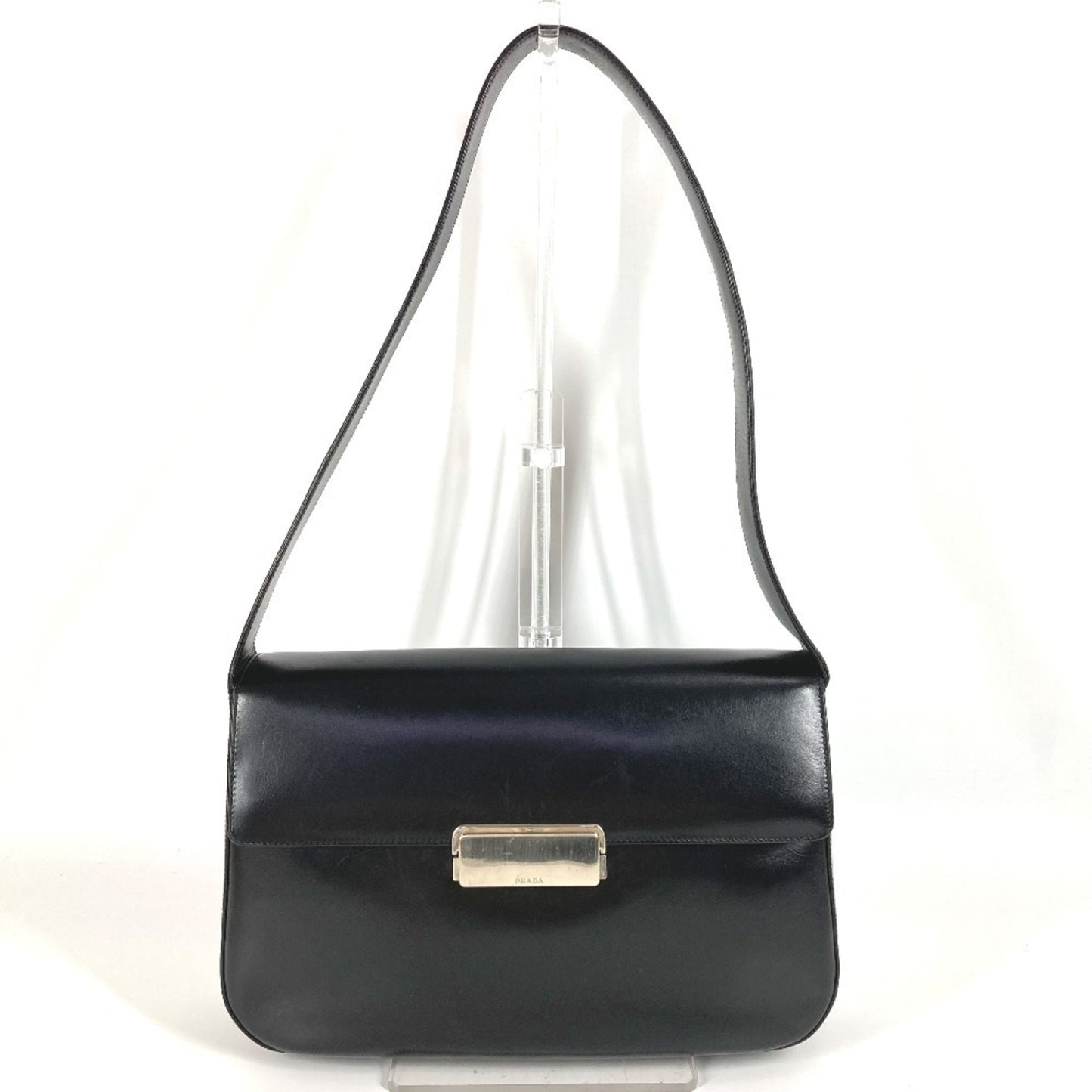 Prada B7470 Logo Flap Shoulder Bag In Leather