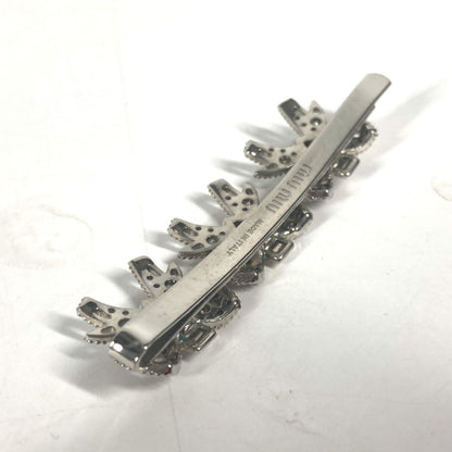 Miu Miu 5Jf031 Ribbon Rhinestone Hair Barrette Hairpin Metal
