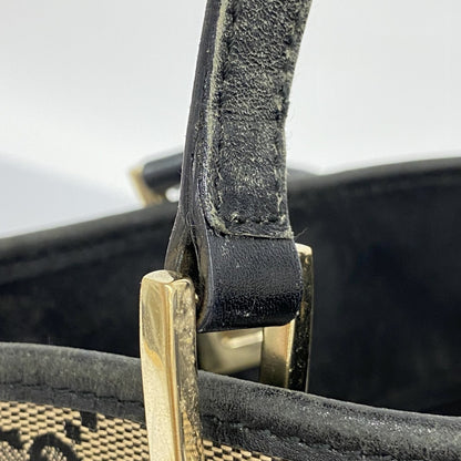 Gucci Tote Bag Gg Canvas 002 1099 Brown Black Champagne