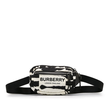Burberry Logo Zebra Waist Bag In White