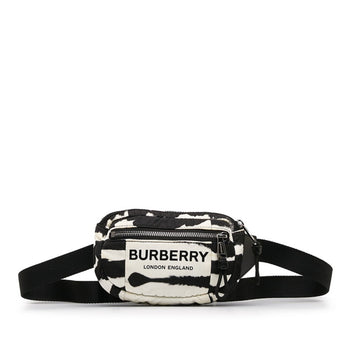 Burberry Logo Zebra Waist Bag In White