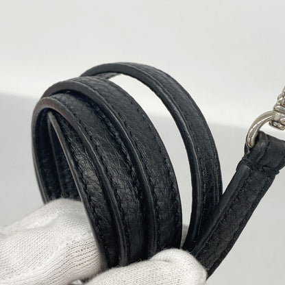 Fendi Pochette Micro Flat Bucket Leather Black