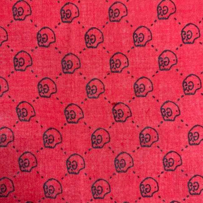 Gucci Scarf Ec-22489 Red Ghost 453225 Silk Cotton Gucci Skull Gg
