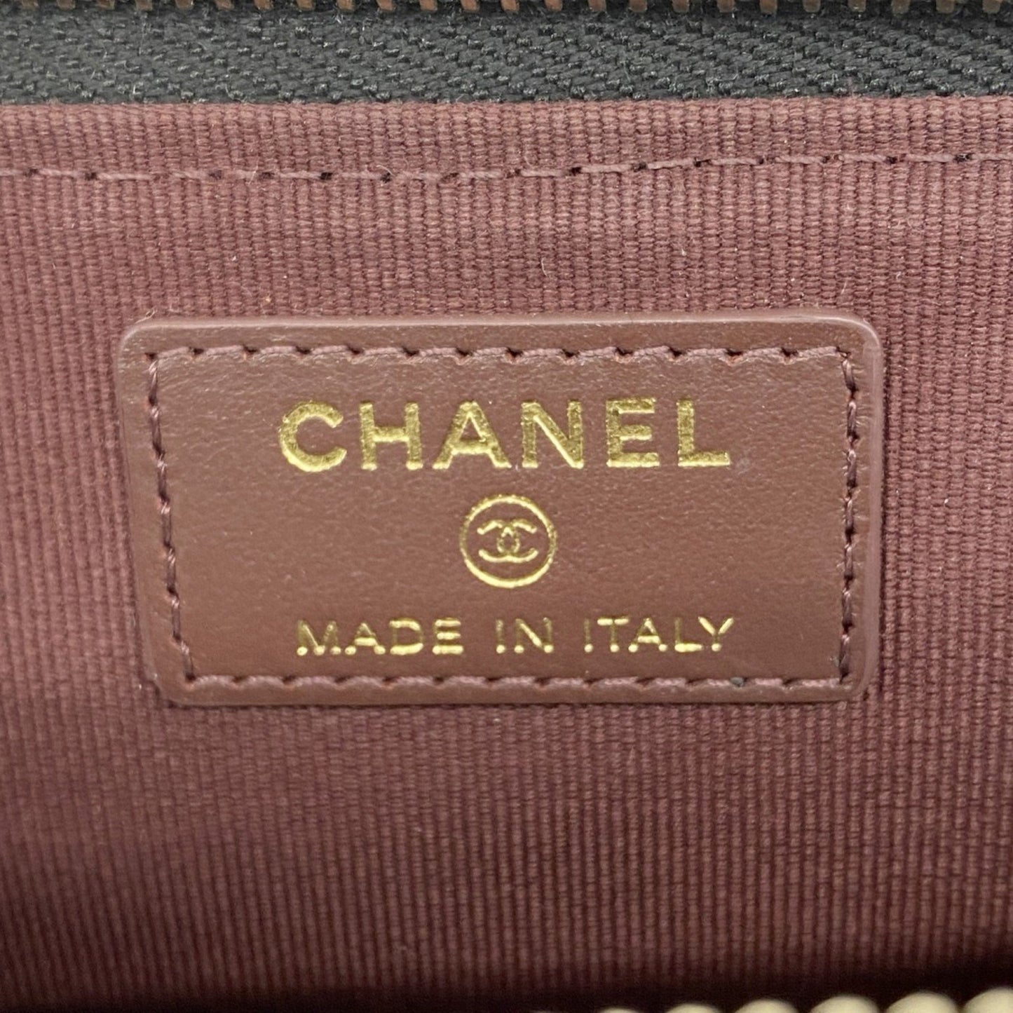 Chanel Wallet/Coin Case Matelasse Caviar Leather Black Champagne