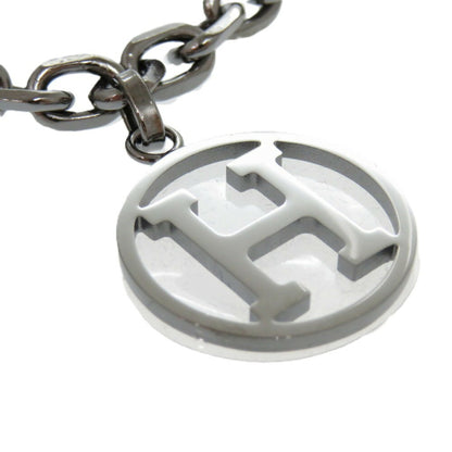Unused Herms Bullock Amulet 4 Cadena Horse H Dog Metal/Ruthenium Hardware Silver 0674 Keychain
