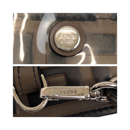 Fendi Zucca Pattern Brown Leather With Silver Hardware