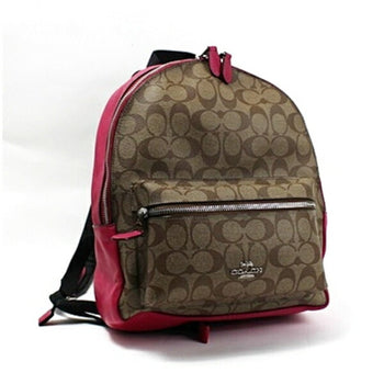 Coach Backpack Signature Pattern Leather Brown X Pink F32200 Coach