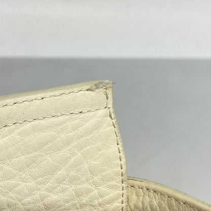 Salvatore Ferragamo Gancini Leather Handbag In Ivory