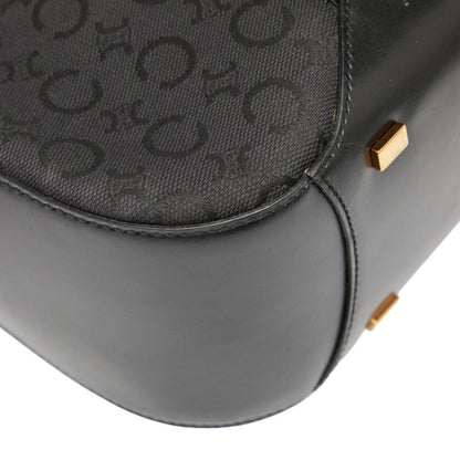 Celine C Macadam Handbag Tote Bag In Black Canvas