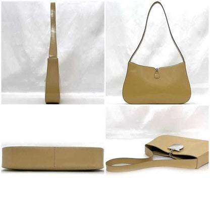 Salvatore Ferragamo Bag Ec-23056 Beige Gancini Calf Leather Dd 21 82 C3 Handbag Metal Fittings