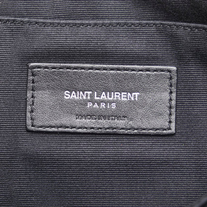 Saint Laurent Logo Print Studded Ipad Tablet Case Clutch Bag In Black