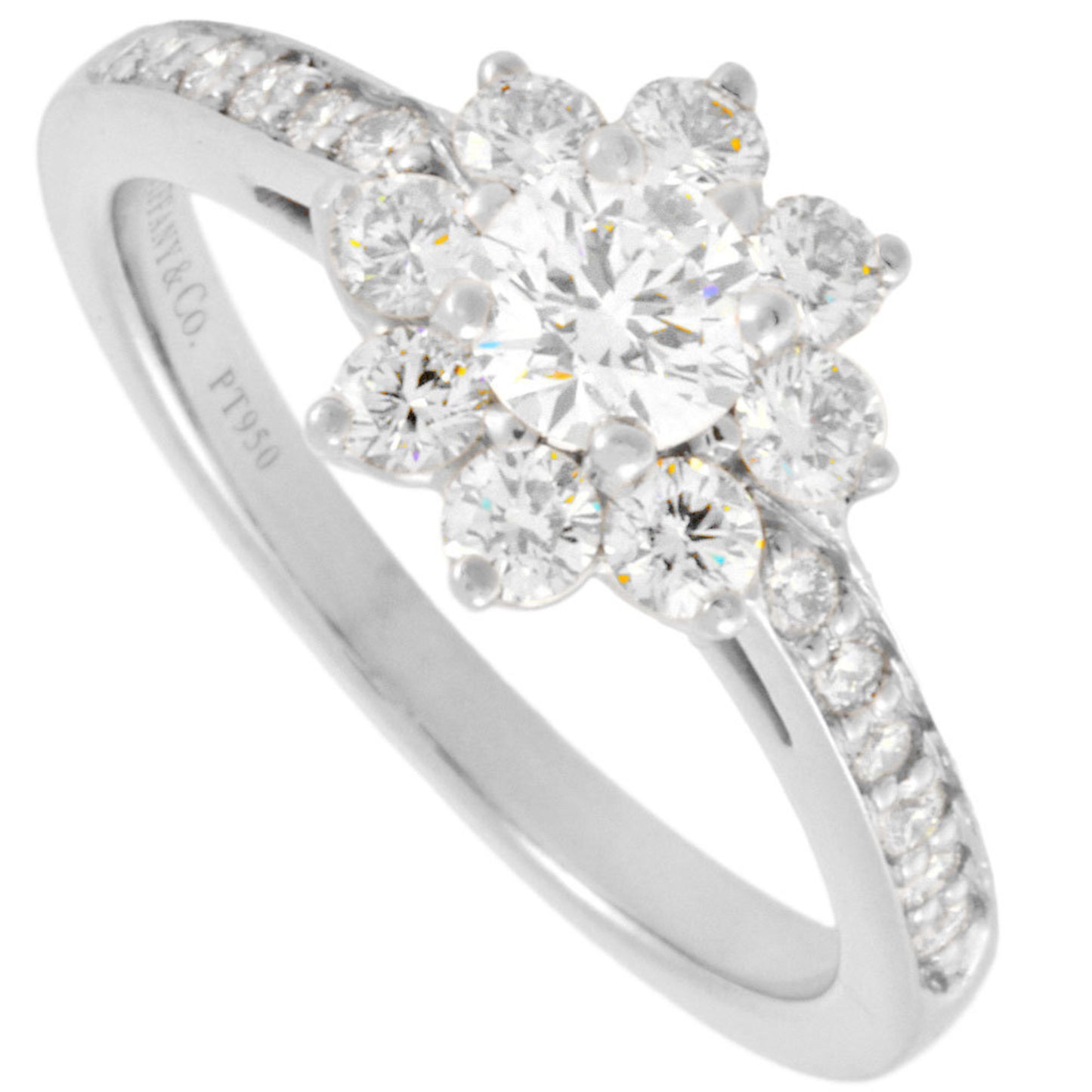 Tiffany & Co. Continuous Slow Flora Ring Diamond Size 6 Pt950 Flower