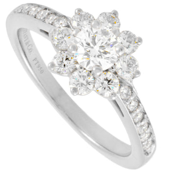 Tiffany & Co. Continuous Slow Flora Ring Diamond Size 6 Pt950 Flower