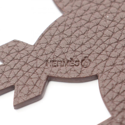 Hermes Herms Petit H Snowflake Charm Accessory Togo Epsom