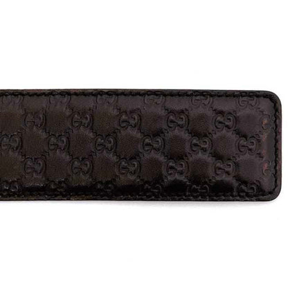 Gucci Belt Ec-23096 Brown Micro Stripe 449716 103Cm Leather 214351 Gucci Gg Buckle Line Wide