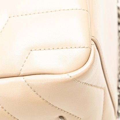 Saint Laurent Lulu Bowling Shoulder Bag 454317 Beige Leather