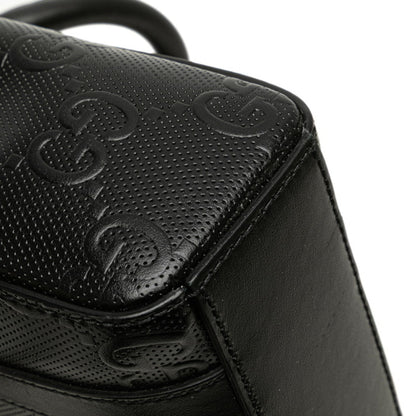 Gucci Gg Embossed Jumbo Handbag/Shoulder Bag 2Way 696010 Black Leather