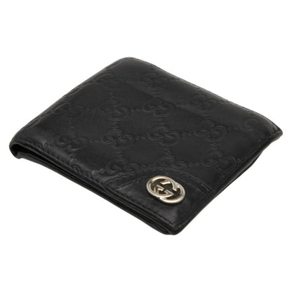 Gucci Guccissima Bifold Wallet 181671 Black Leather