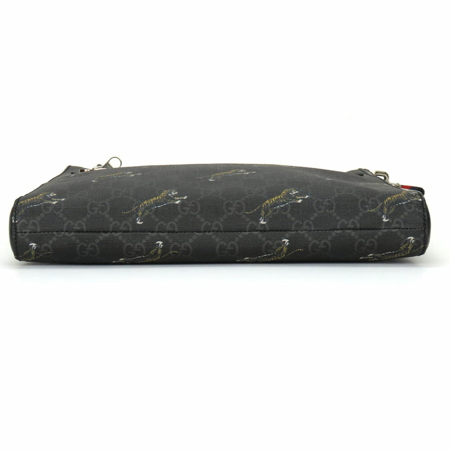 Gucci Shoulder Bag 474137 Gg Supreme Canvas Black Grey Tiger