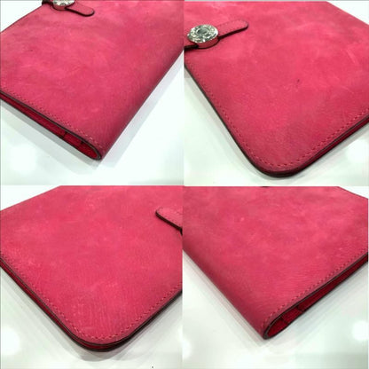Herms Dogon Gm Rose Shocking Wallet (Missing Coin Purse)
