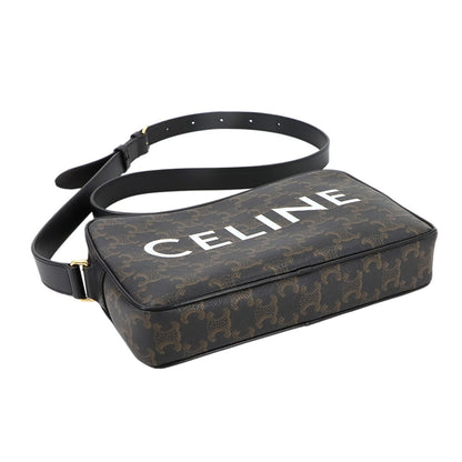 Celine Triomphe Medium Shoulder Bag In Black